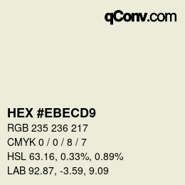 Color code: HEX #EBECD9 | qconv.com