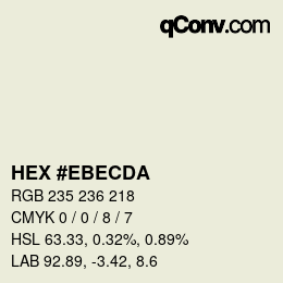 Color code: HEX #EBECDA | qconv.com
