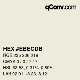 颜色代码: HEX #EBECDB | qconv.com