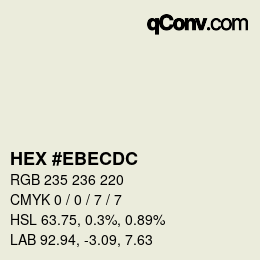 Color code: HEX #EBECDC | qconv.com