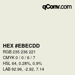 Color code: HEX #EBECDD | qconv.com