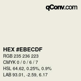 カラーコード: HEX #EBECDF | qconv.com
