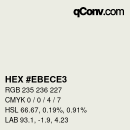 Farbcode: HEX #EBECE3 | qconv.com