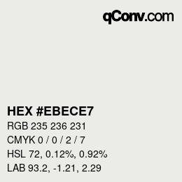 Code couleur: HEX #EBECE7 | qconv.com