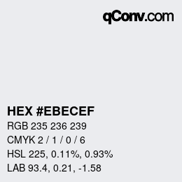 Color code: HEX #EBECEF | qconv.com