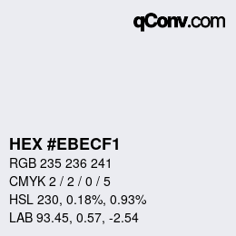 Color code: HEX #EBECF1 | qconv.com