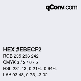 Color code: HEX #EBECF2 | qconv.com