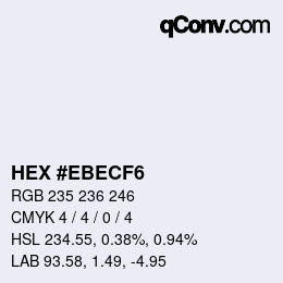 Color code: HEX #EBECF6 | qconv.com