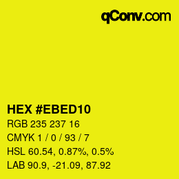 Color code: HEX #EBED10 | qconv.com