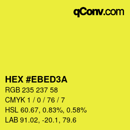 Color code: HEX #EBED3A | qconv.com
