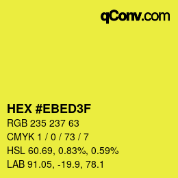 Color code: HEX #EBED3F | qconv.com