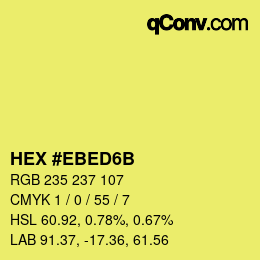 カラーコード: HEX #EBED6B | qconv.com