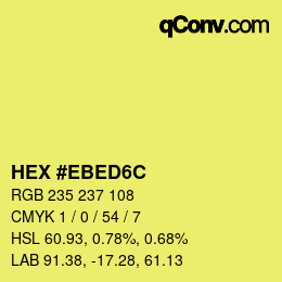 カラーコード: HEX #EBED6C | qconv.com