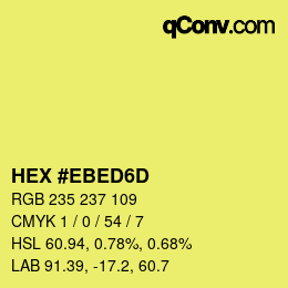 Color code: HEX #EBED6D | qconv.com