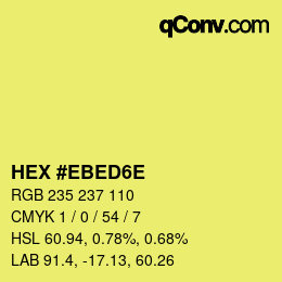 Color code: HEX #EBED6E | qconv.com