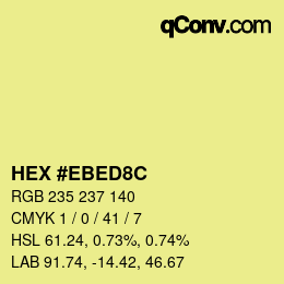 カラーコード: HEX #EBED8C | qconv.com