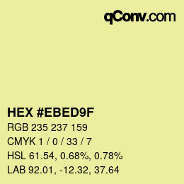 カラーコード: HEX #EBED9F | qconv.com