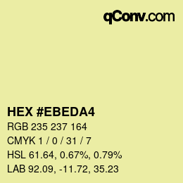 Color code: HEX #EBEDA4 | qconv.com