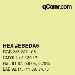 Color code: HEX #EBEDA5 | qconv.com