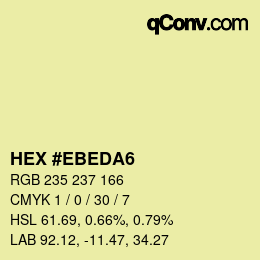 Color code: HEX #EBEDA6 | qconv.com