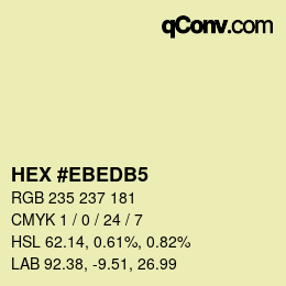 カラーコード: HEX #EBEDB5 | qconv.com