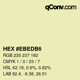 Color code: HEX #EBEDB6 | qconv.com