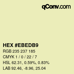 Color code: HEX #EBEDB9 | qconv.com