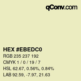 Farbcode: HEX #EBEDC0 | qconv.com