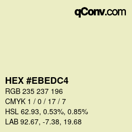 Farbcode: HEX #EBEDC4 | qconv.com