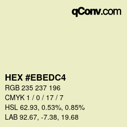 Color code: HEX #EBEDC4 | qconv.com