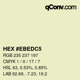 Color code: HEX #EBEDC5 | qconv.com