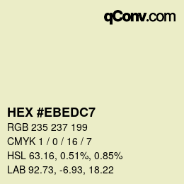 カラーコード: HEX #EBEDC7 | qconv.com