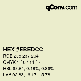 カラーコード: HEX #EBEDCC | qconv.com