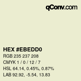 カラーコード: HEX #EBEDD0 | qconv.com