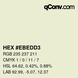 カラーコード: HEX #EBEDD3 | qconv.com