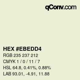 カラーコード: HEX #EBEDD4 | qconv.com