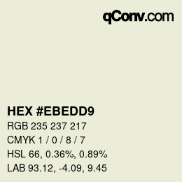 Farbcode: HEX #EBEDD9 | qconv.com