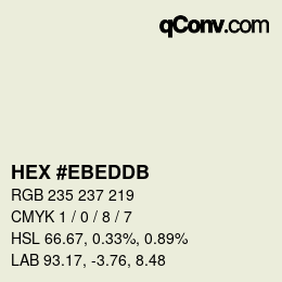 カラーコード: HEX #EBEDDB | qconv.com