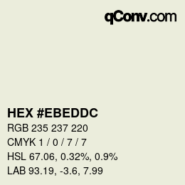 カラーコード: HEX #EBEDDC | qconv.com
