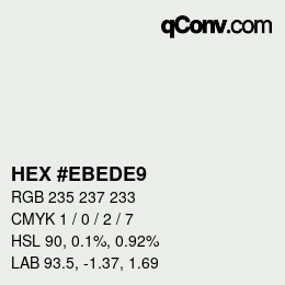 Color code: HEX #EBEDE9 | qconv.com