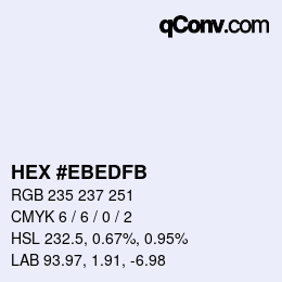 カラーコード: HEX #EBEDFB | qconv.com