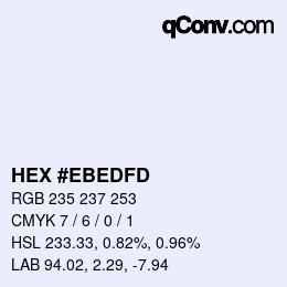 カラーコード: HEX #EBEDFD | qconv.com