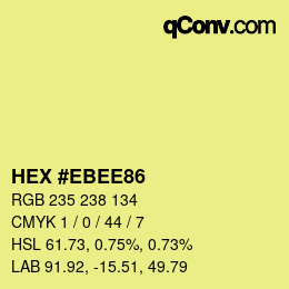 Color code: HEX #EBEE86 | qconv.com