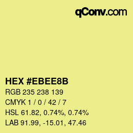 Color code: HEX #EBEE8B | qconv.com