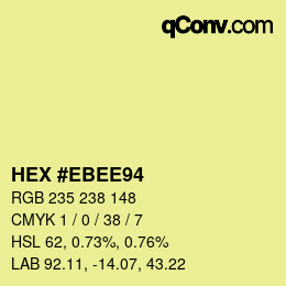 Color code: HEX #EBEE94 | qconv.com