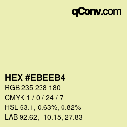 Color code: HEX #EBEEB4 | qconv.com