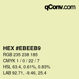 カラーコード: HEX #EBEEB9 | qconv.com