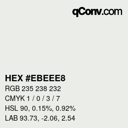 Color code: HEX #EBEEE8 | qconv.com