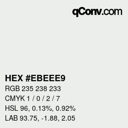 Color code: HEX #EBEEE9 | qconv.com