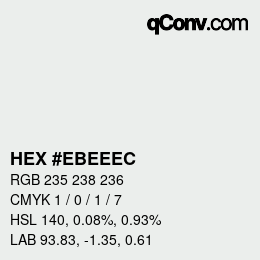 カラーコード: HEX #EBEEEC | qconv.com